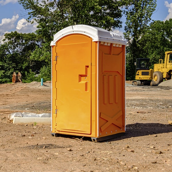 how often are the portable restrooms cleaned and serviced during a rental period in Tarnov NE